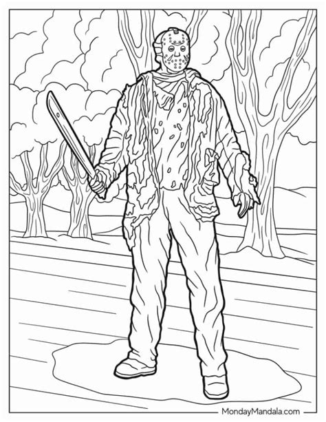 freddy vs jason coloring pages|jason printable coloring pictures.